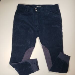 Dover Saddlery Navy Corduroy Breeches Riding Pants Size 34